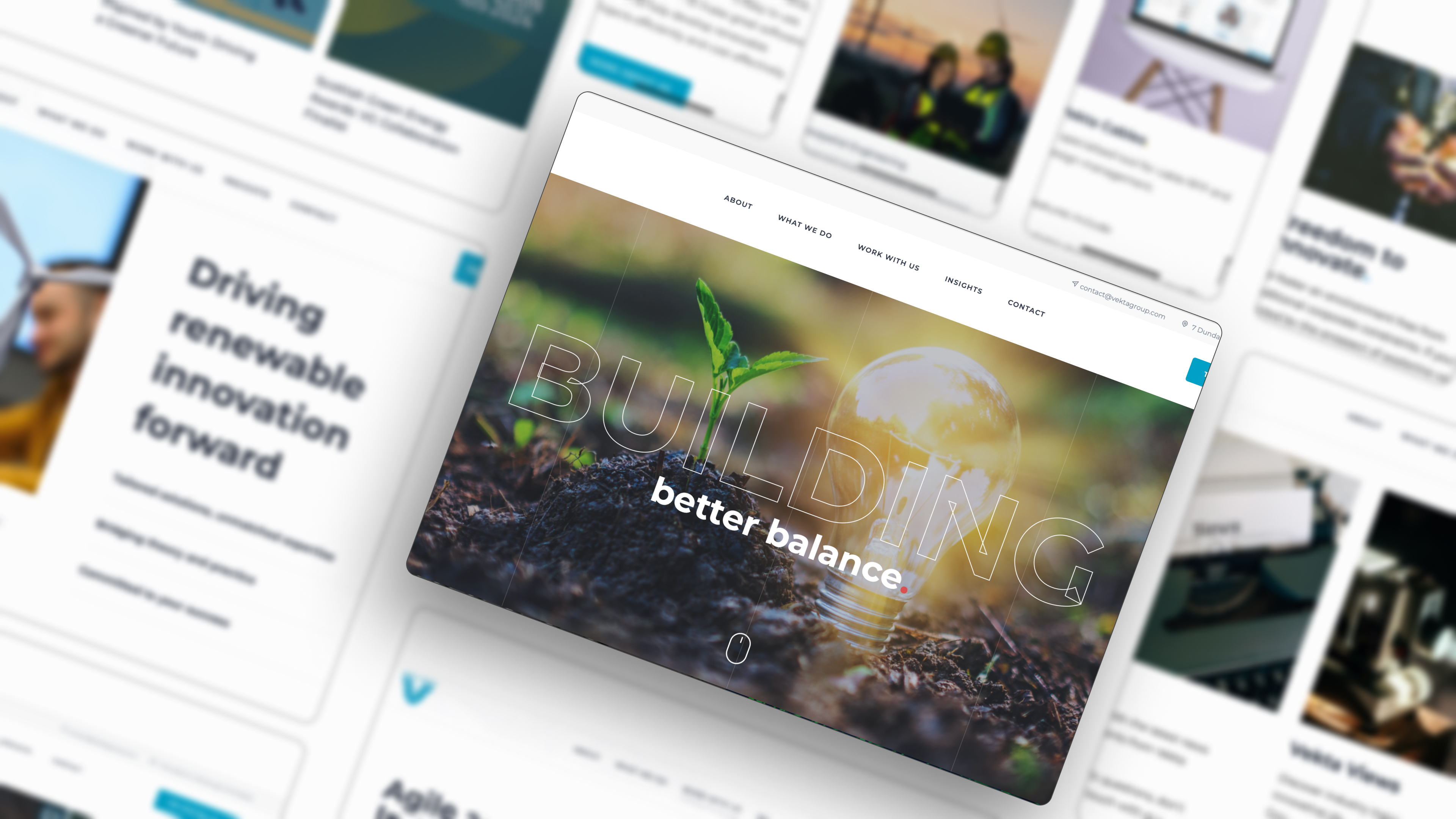 Redesigned Vekta homepage with modern clean layout